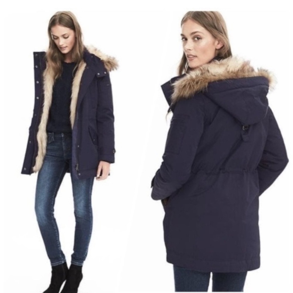 Winter parka jacket coat petite XS down filled